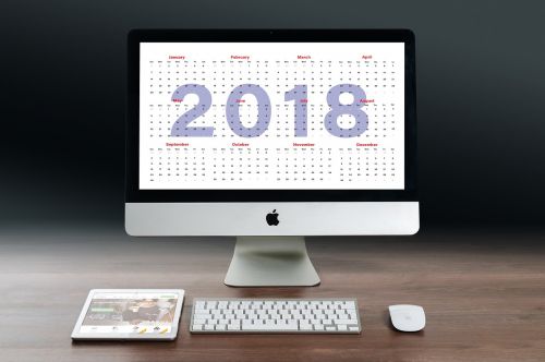 Kalendorius, Verslas, 2018, Imac, Stalinis Kompiuteris, Obuolys, Savaitę, Mėnuo, Metai