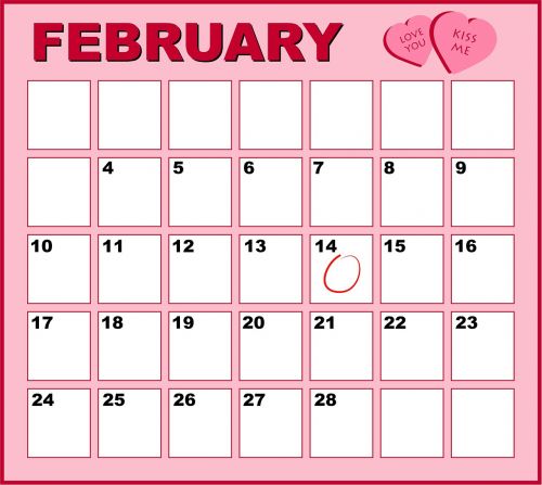 Kalendorius, Rožinis, Vasaris, Mėnuo, Meilė, Valentine, Valentino Diena