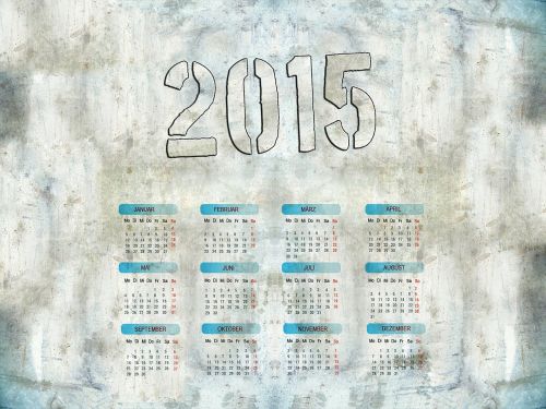 Kalendorius, 2015 M., Grunge, Metalas