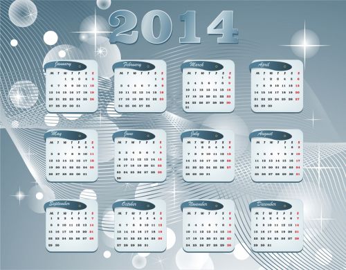 Kalendorius,  2014,  Abstraktus,  Sidabras,  Metalinis,  Blizgučiai,  Spindesys,  Žvaigždės,  2014 M. Kalendorius