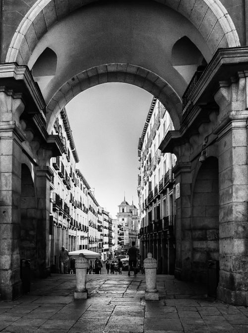 Calle Toledo, Plaza Meras Madrid, Juoda Balta, Miestas, Ispanija, Madride, Miesto, Turizmas, Kapitalas, Arcade, Architektūra