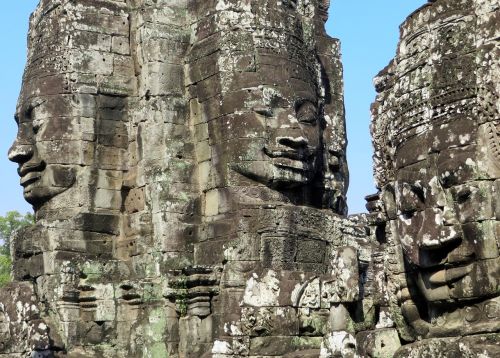 Kambodža, Angkor, Religija, Šventykla, Bayon, Veidas, Šypsena, Statula, Griuvėsiai