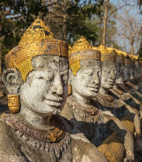 Kambodža, Kampong Cham, Khmer Art, Statulos, Menas, Skulptūra, Meno Kūriniai, Skulptūros Menas, Figūra, Skaičiai