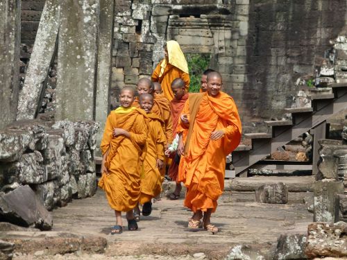 Kambodža, Angkor Wat, Vienuoliai, Šventykla, Angkor, Sugadinti, Siem Grižti, Asija, Budizmas, Unesco Pasaulio Paveldas, Naujokas