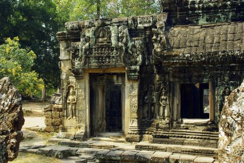Kambodža, Angkor, Bankaey Srei, Šventykla, Khmer, Unesco Pasaulio Paveldas, Khmer Architektūra, Turizmas, Griuvėsiai, Įėjimas