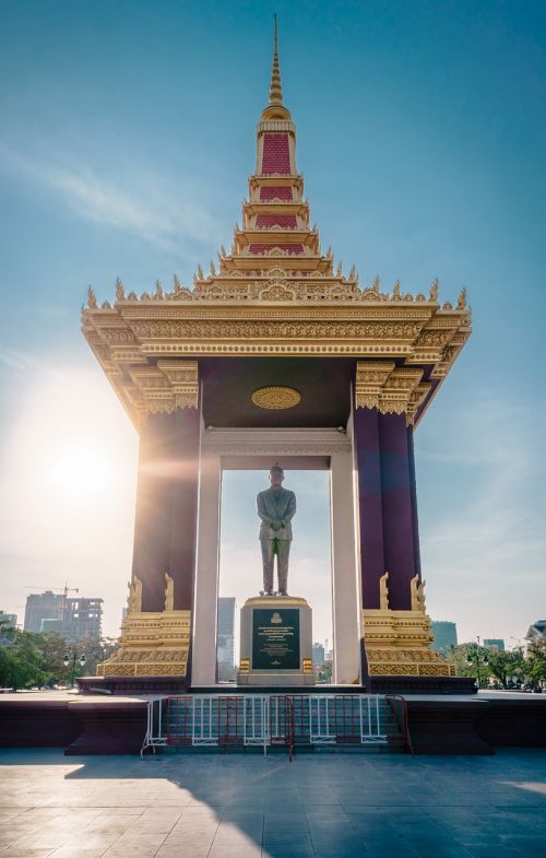 Kambodža, Phnom Penh, Nepriklausomybės Aikštė, Kelionė, Pastatas, Miestas, Pietryčių Azija, Popietė, Sihanoukvilis, Paminklas
