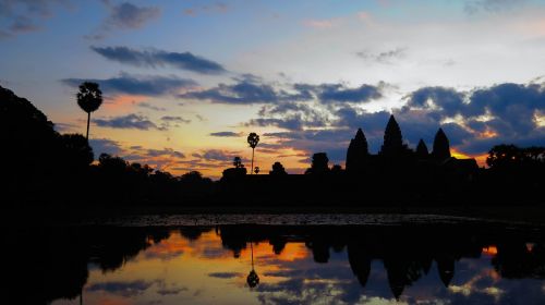 Kambodža, Angkor Wat, Šventykla, Istorija, Asija, Šventyklų Kompleksai, Gamta, Ežeras, Medžiai, Džiunglės, Saulėtekis, Veidrodis