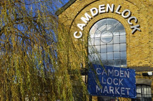 Camdenlock, Anglija, Londonas, Vintage, Medis, Vaizdas, Lenta, Turgus, Mėlynas