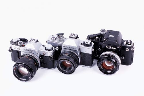 Fotoaparatas, Technika, Klasikinis, Kakonas, Nikon, Praktica, Retro