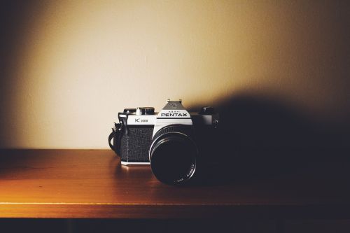 Fotoaparatas, Klasikinis, Objektyvas, Stalas, Vintage