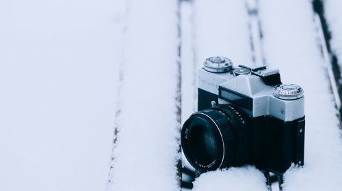 Fotoaparatas, Šaltas, Objektyvas, Makro, Slr, Sniegas, Žiema