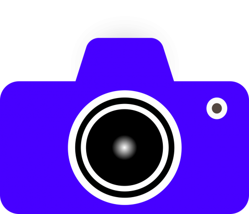 Fotoaparatas, Mėlynas, Paprastas, Nemokama Vektorinė Grafika