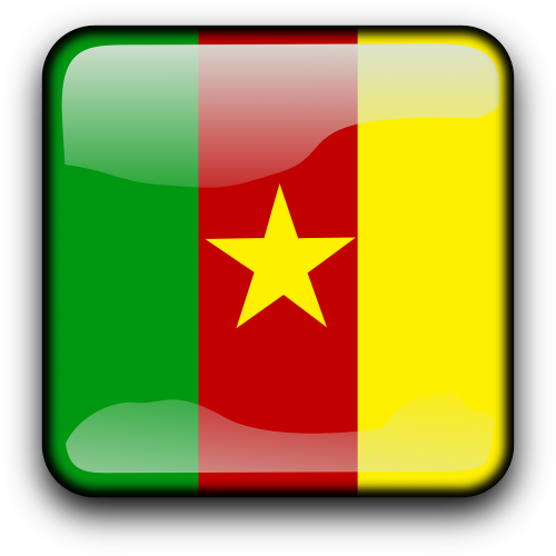 Cameroon, Vėliava, Šalis, Tautybė, Kvadratas, Mygtukas, Blizgus, Nemokama Vektorinė Grafika