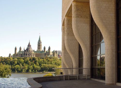 Kanada, Otava, Parlamentas, Civilizacijos Muziejus, Fasadas, Esplanade, Ottaoutai Upė