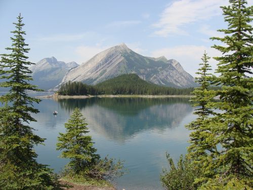 Kanada, Medžiai, Ežeras, Kalnas, Ramus, Gamta