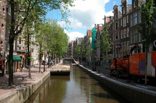 Kanalas, Vanduo, Kanalas, Amsterdamas, Holland, Nyderlandai, Miestas