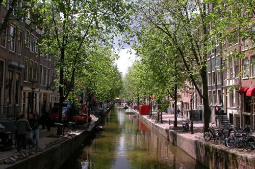 Kanalas, Vanduo, Kanalas, Amsterdamas, Holland, Nyderlandai, Miestas