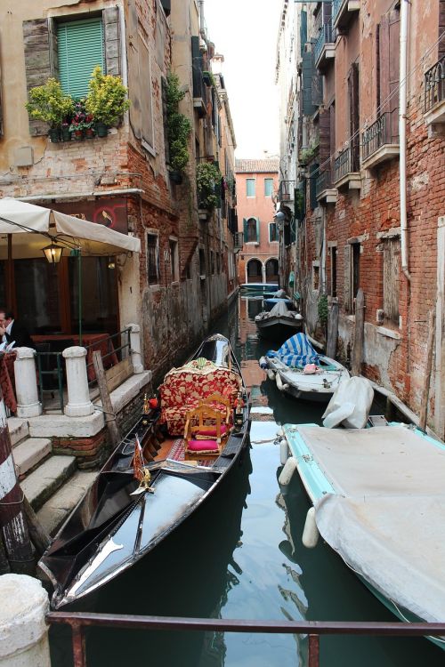 Kanalas, Barža, Gondola, Italy, Venecija, Europa, Italia, Pastatas, Istorinis, Venezija, Architektūra