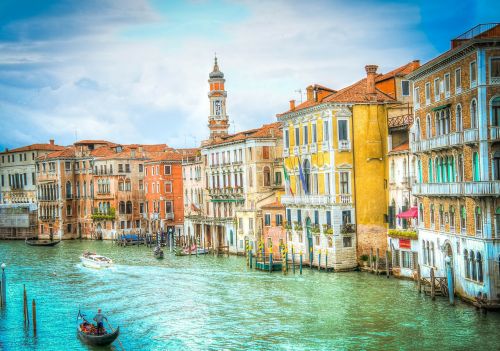 Kanalo Grande, Venecija, Kranto, Italy, Kanalas, Vanduo, Namai, Valtys, Romantika, Romantiškas, Pastatai, Struktūros, Architektūra, Gondola