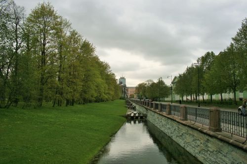 Kanalas,  Vanduo,  Medžiai,  Veja,  Žalias,  Turtas,  Kanalas Apie Tsarskoe Selo Dvarą