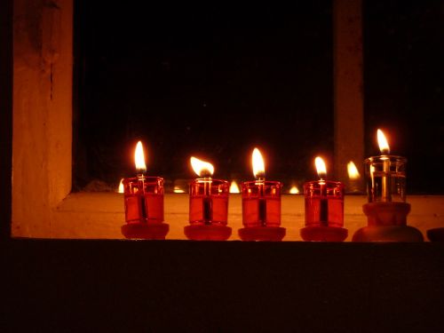 Žvakė, Raudona, Naktis, Liepsna