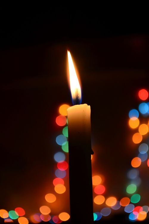 Žvakė, Bokeh, Kalėdos, Žibintai, Mėlynas, Vaškinė Žvakė, Žvakių Šviesa