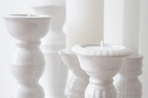 Žvakidė,  Žvakės,  Baltos Spalvos,  Keramikos,  Gyvena Išdėstymas