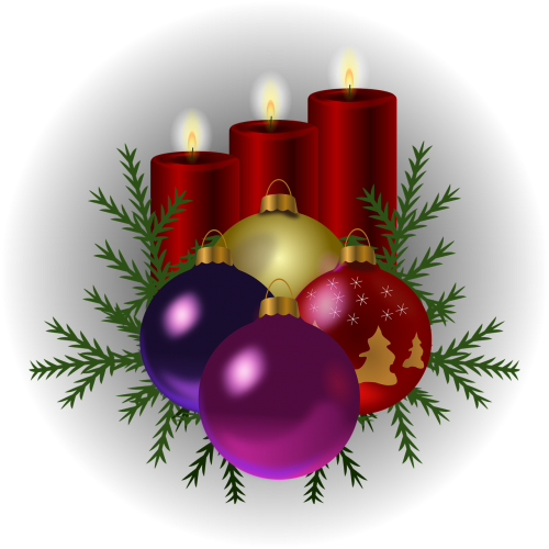 Žvakės, Kalėdų Eglutė, Dekoracijos, Pušis, Žaislai, Xmas, Nemokama Vektorinė Grafika