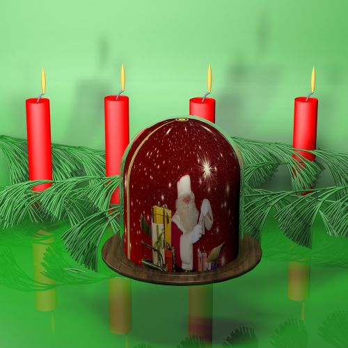 Žvakės, Kalėdų Senelis, Rutulys, Stiklas, Festivalis, Holly, Kalėdos