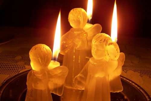 Žvakės, Angelas, Žvakidė, Šviesa, Stiklas, Taika