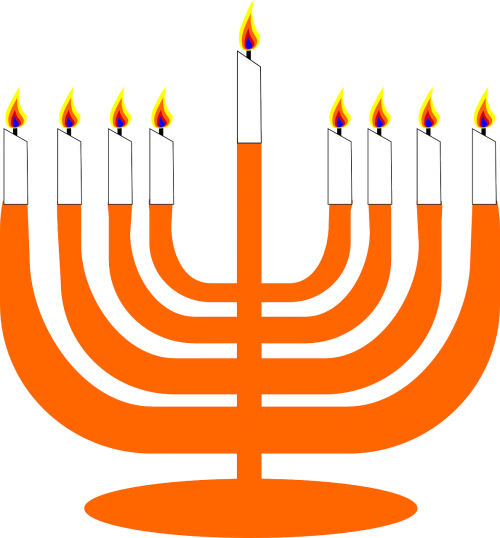 Žvakidės Laikiklis, Žvakidė, Žvakidė, Hanukkah, Hebrajis, Jėzus, Judaizmas, Kosher, Menorah, Religija, Nemokama Vektorinė Grafika