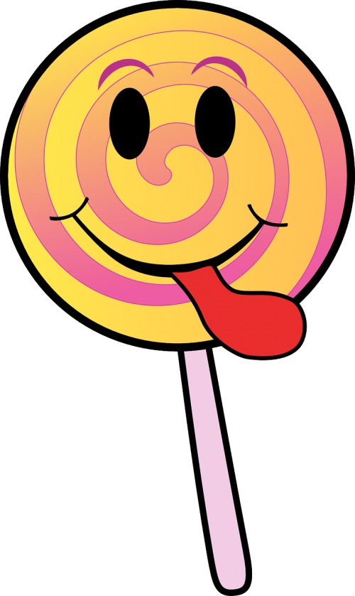 Saldainiai, Lollipop, Smiley, Saldainiai, Liežuvis, Nemokama Vektorinė Grafika