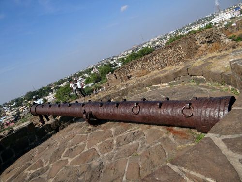 Kanonas, Didelis, Citadelė, Fortas, Gulbarga, Karnataka, Indija