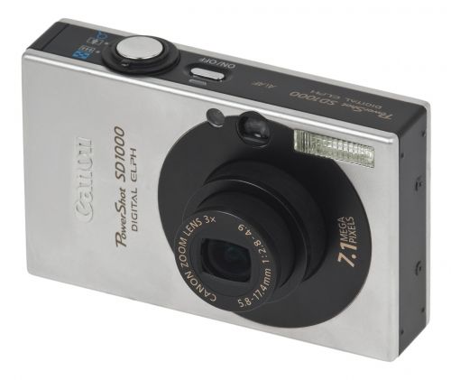 Canon Powershot Sd1000, Skaitmeninė Kamera, 7-1 Pm Megapikselių, Technologija, 3X Optinis Priartinimas, Sidabro Spalvos, Baltas Fonas