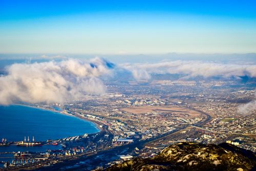 Cape Town,  Pietų Afrika,  Panoraminis,  Kelionė,  Miestas,  Dangus,  Jūra,  Debesis,  Kranto,  Vaizdingas,  Panorama,  Diena,  Be Honoraro Mokesčio