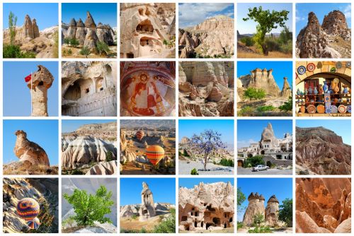 Koliažas & Nbsp,  Nuotrauka,  Mozaika & Nbsp,  Nuotrauka,  Turkija,  Turkish,  Kelionė,  Cappadocia,  Cappadocia Koliažas