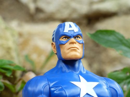 Kapitonas Amerika,  Super Herojus,  Žaislas,  Plastmasinis,  Miniatiūrinė,  Komiksas,  Animacinis Filmas,  Filmas