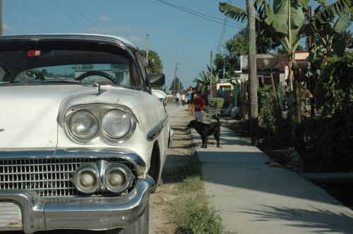 Automobilis, Šuo, Vaikas, Gyvūnas, Kuba, Klasikinis Automobilis
