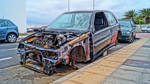 Automobilis, Sunaikinta, Pastatytas, Mašina, Automatinis, Lanzarote, Arrecife, Spalvos, Hdr