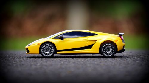 Automobilis, Lamborghini, Miniatiūrinė, Sportinė Mašina, Žaislinė Mašina, Geltona