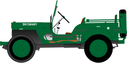 Automobilis, Istorinis, Transportas, Ww 2, Usa, Nemokama Vektorinė Grafika