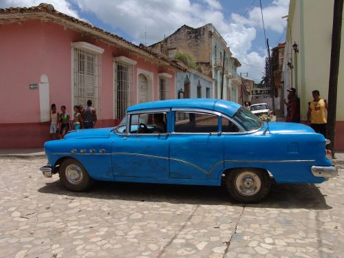 Automobilis, Kuba, Mėlynas, Klasikinis Automobilis