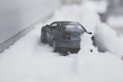 Automobilis, Transporto Priemonė, Žaislas, Sniegas, Žiema