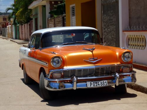 Automobilis, Retro, Oranžinė, Kuba