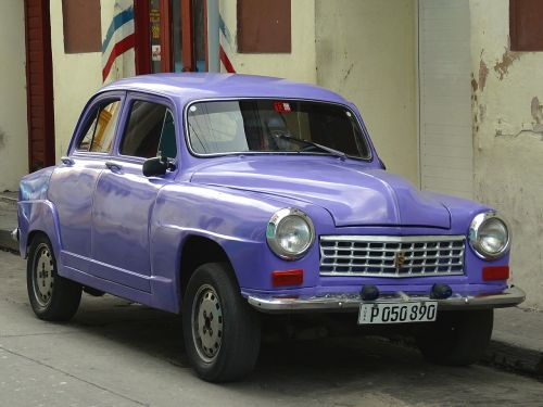 Automobilis, Retro, Kuba, Violetinė
