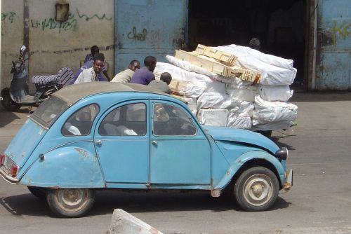 Automobilis, Mėlynas, Kalyanramas, Džibutis, Afrika