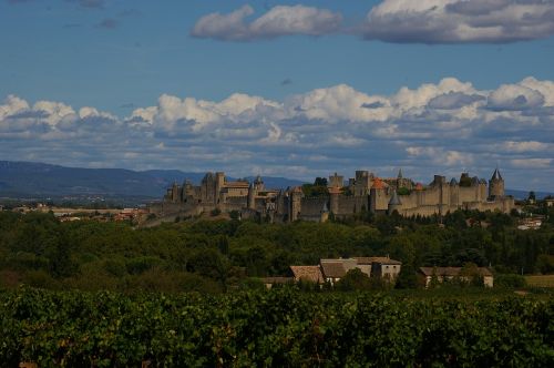 Carcassonne, Debesuotumas, Kraštovaizdis, Pilis, France, Debesys