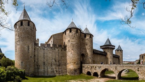 Carcassonne,  Prancūzija,  Turizmas,  Senovės,  Kelionė,  Miestas,  Pilis,  Bokštas,  Akmuo,  Viduramžių,  Įtvirtinimų,  Tvirtovė,  Istorija,  Metai,  Carcassonne,  Kultūra,  Sienelę,  Dangus,  Tiltas