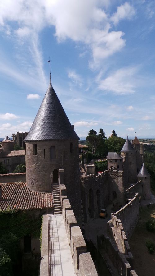 Carcassonne, Pilis, France, Architektūra, Bokštas, Viduramžių, Unesco, Paminklas, Paveldas
