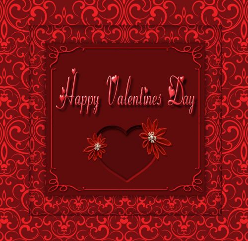 Kortelė, Laimingos Valentino Dienos, Meilė, Raudonas Fonas, Širdis, Šventė, Romantiškas